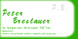 peter breslauer business card